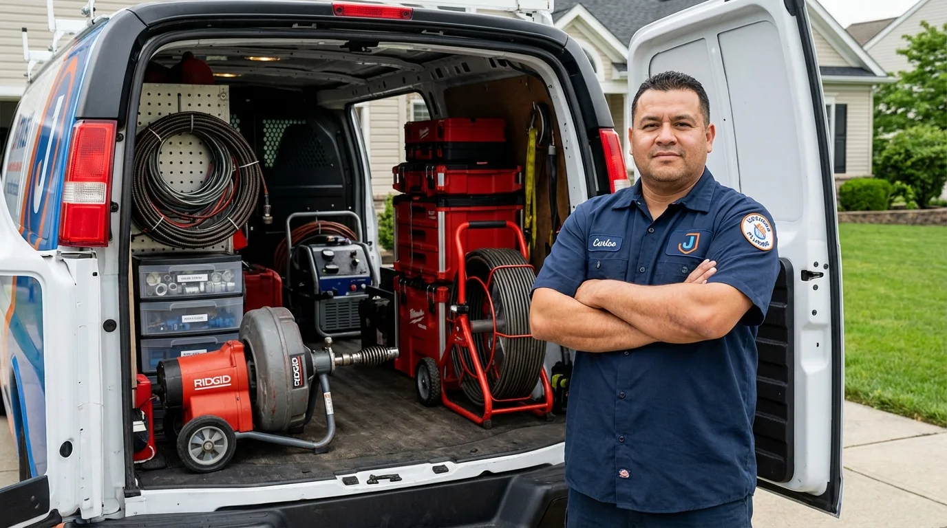 Professional drain cleaning equipment and Johns Plumbing LLC plumber in Palmer Lake