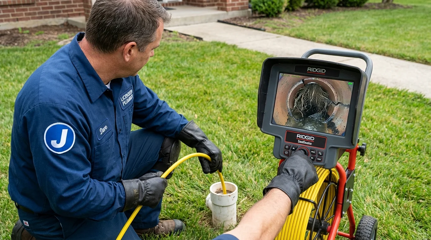 Sewer camera inspection being performed by Johns Plumbing LLC in Palmer Lake
